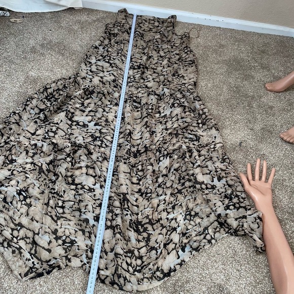 Willow & Clay maxi dress brown tan sleeveless tiered skirt SZ 10 lightweight - Picture 6 of 10